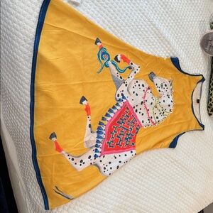 Yellow Sleeveless Dress with Horse Print